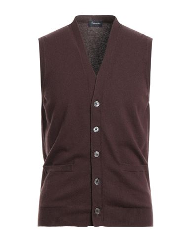 Drumohr Man Cardigan Brown Size 38 Cashmere