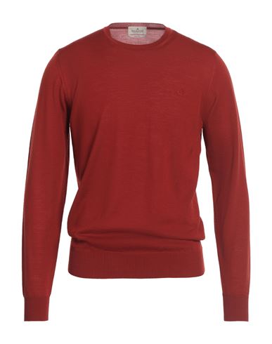 Man Sweater Rust Size 40 Virgin Wool