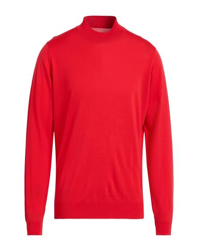 John Smedley Man Turtleneck Red Size Xl Merino Wool In Brown