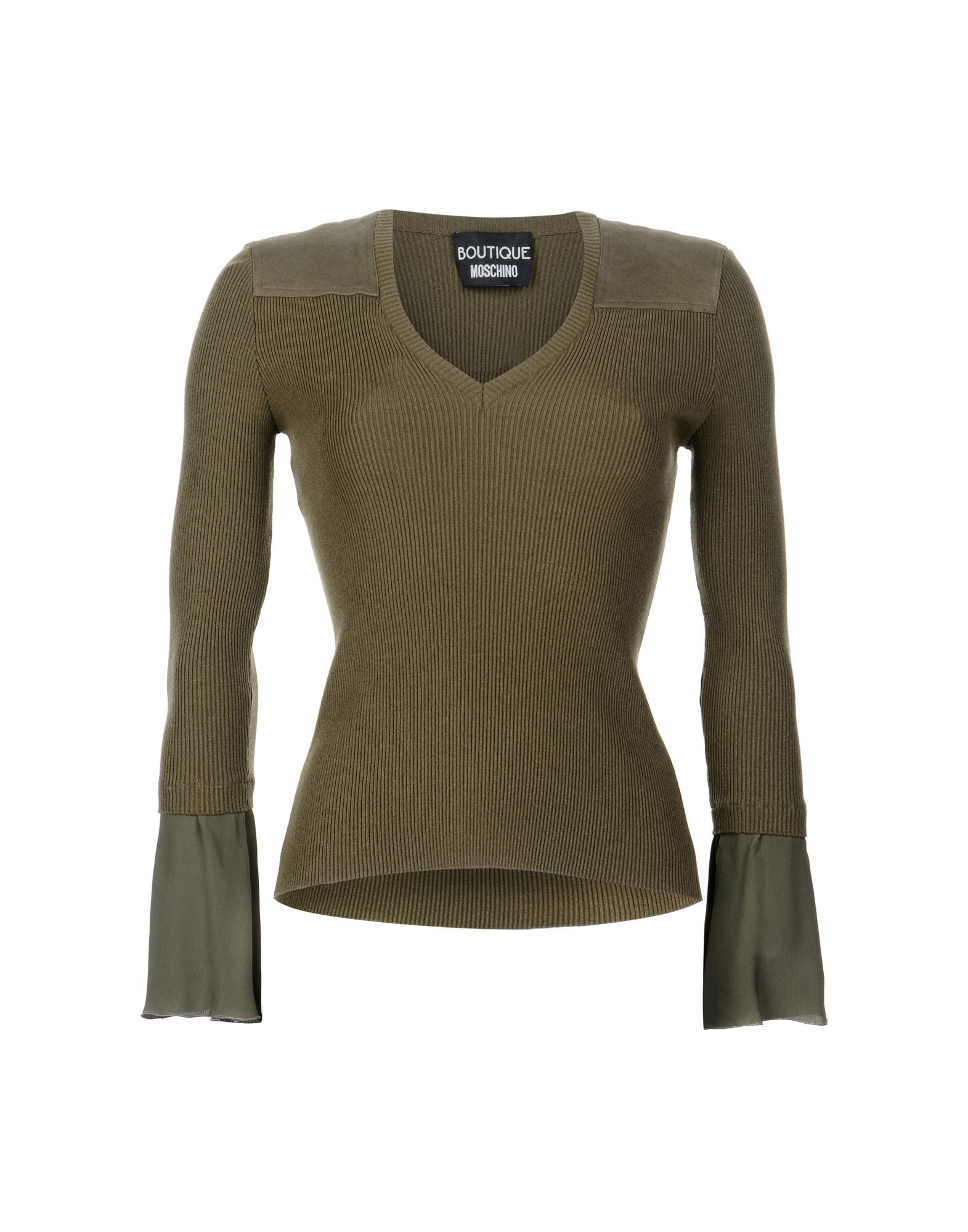 BOUTIQUE MOSCHINO BOUTIQUE MOSCHINO WOMAN SWEATER MILITARY GREEN SIZE 14 RAYON, POLYESTER, SILK,39838243QE 3
