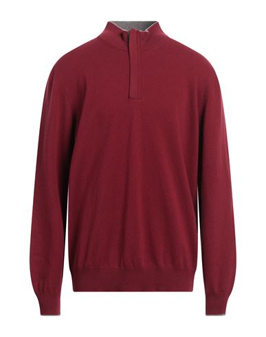 Gran Sasso Man Turtleneck Brick Red Size 48 Wool, Cashmere, Viscose, Polyester, Polyurethane In Red