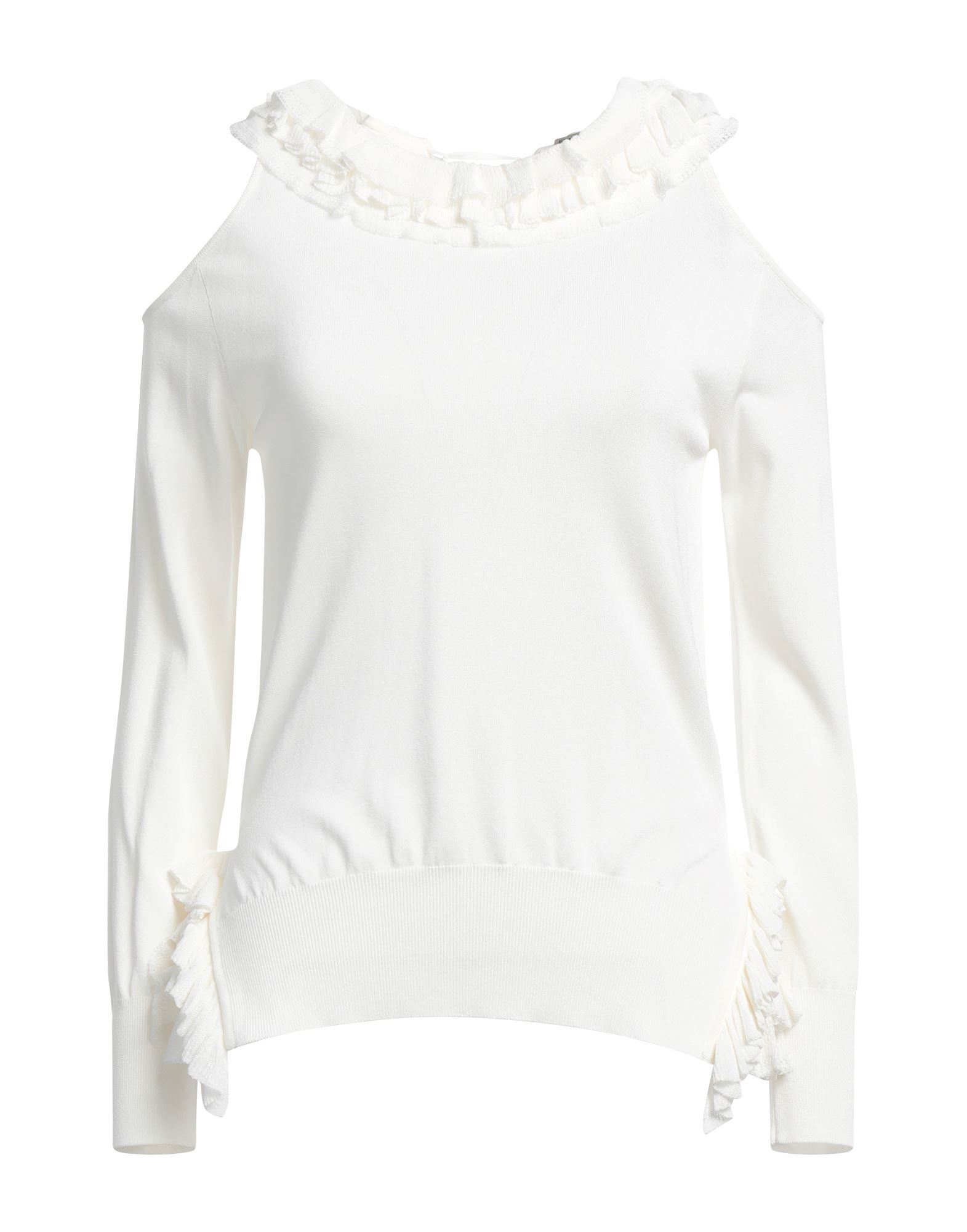 ERMANNO SCERVINO ERMANNO SCERVINO WOMAN SWEATER IVORY SIZE 8 VISCOSE, POLYESTER, POLYAMIDE,39845316FU 5