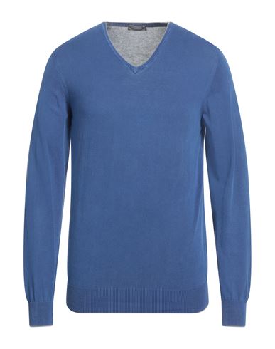 Rossopuro Man Sweater Blue Size 3 Cotton