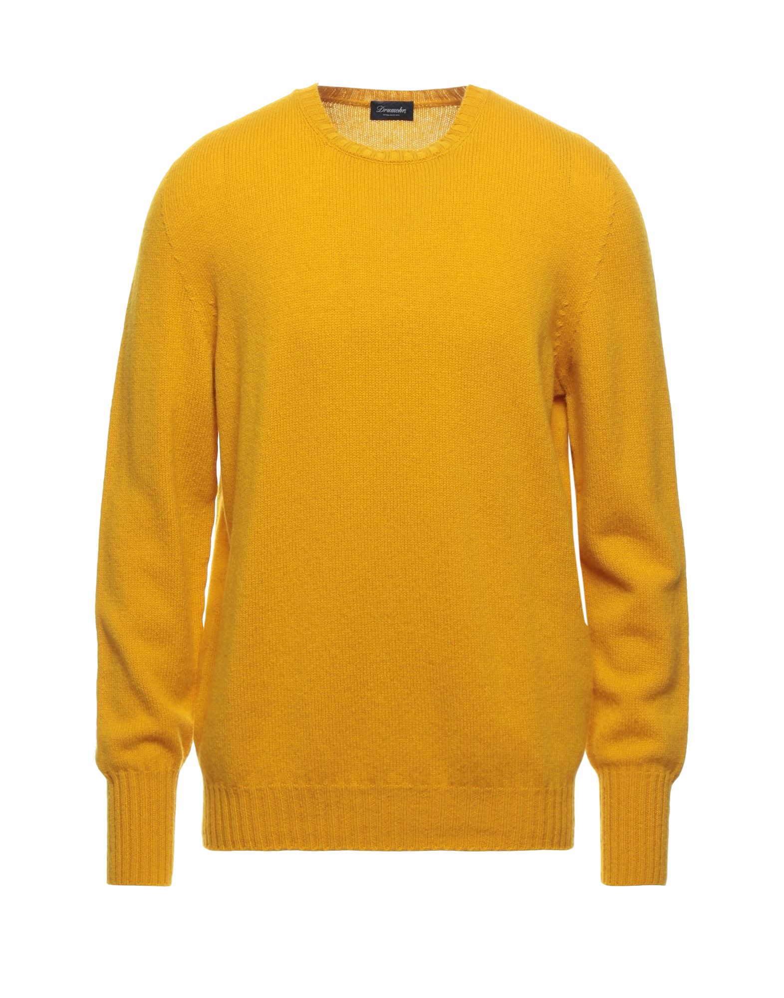 Drumohr Man Sweater Yellow Size 40 Lambswool
