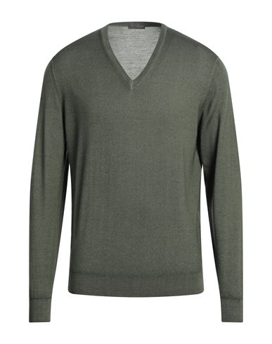Shop Drumohr Man Sweater Military Green Size 42 Super 140s Wool