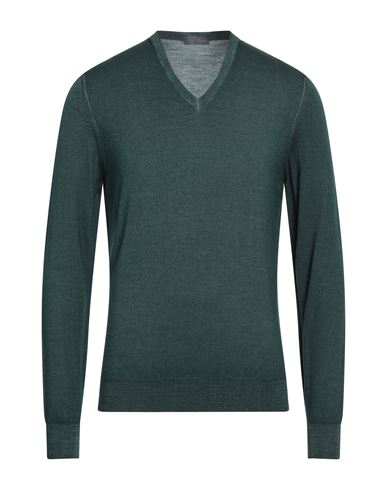 Drumohr Man Sweater Emerald Green Size 38 Super 140s Wool