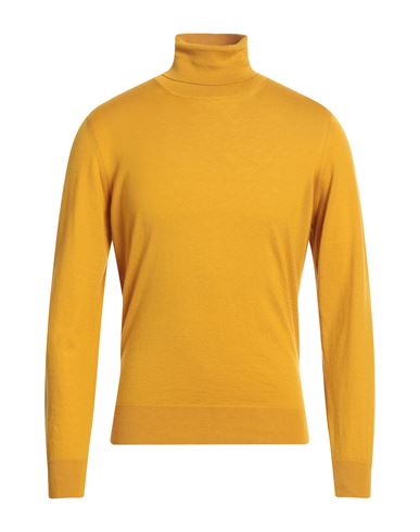 Drumohr Man Turtleneck Ocher Size 44 Cashmere In Yellow