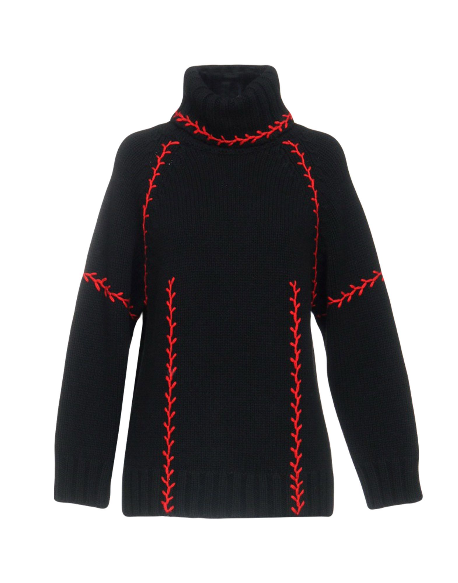 Alexander Mcqueen Stitch Detail Cashmere Turtleneck Sweater In Black