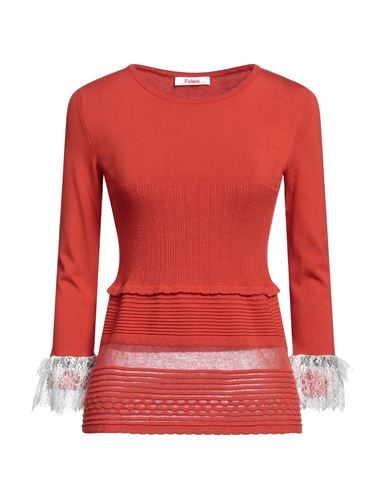 Blugirl Blumarine Woman Sweater Rust Size 6 Viscose, Acrylic, Cotton, Elastane In Red