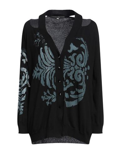 Woman Cardigan Black Size 6 Pima Cotton, Polyester