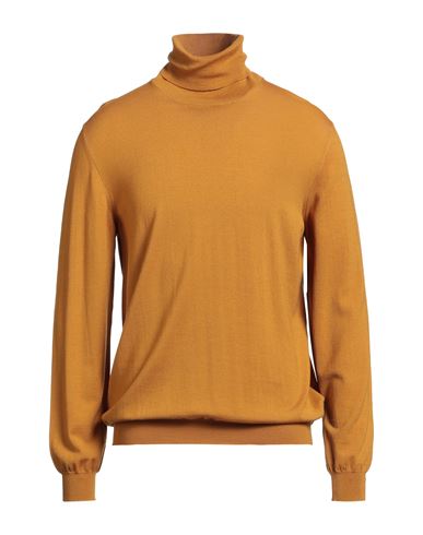 Zanone Man Turtleneck Marigold Size 44 Virgin Wool, Polyamide In Orange