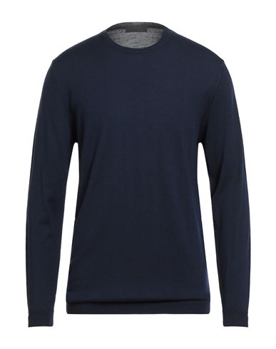 Lucques Man Sweater Navy Size 44 Merino Wool In Blue