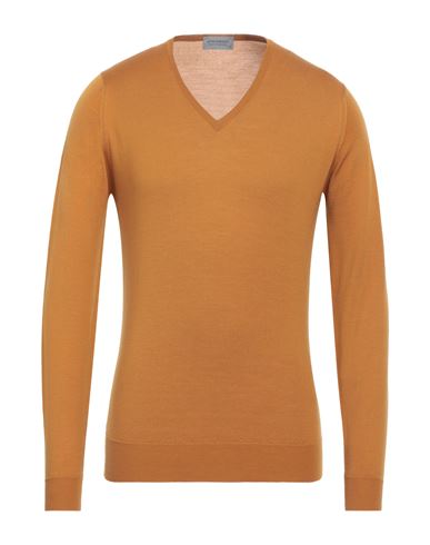 Shop John Smedley Man Sweater Ocher Size M Merino Wool In Yellow