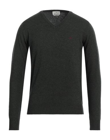 Brooksfield Man Sweater Military Green Size 38 Wool