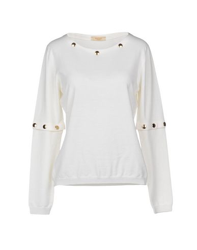 Woman Sweater White Size 6 Merino Wool, Polyester