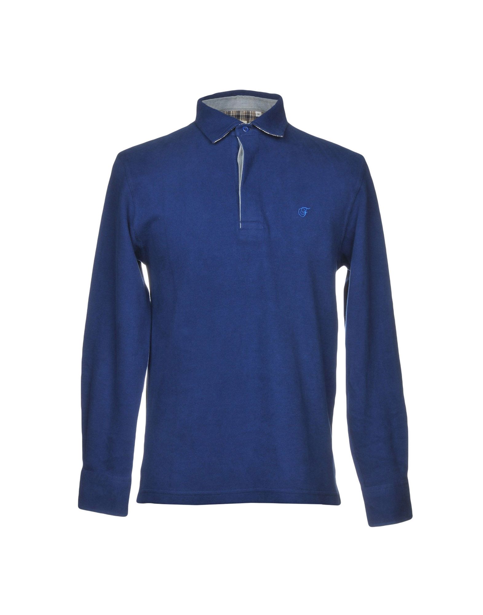 《送料無料》FONDERICO メンズ ポロシャツ ブルー M コットン 100%
