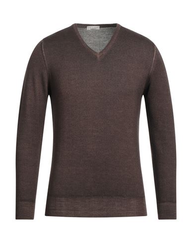 Filippo De Laurentiis Man Sweater Brown Size 46 Merino Wool