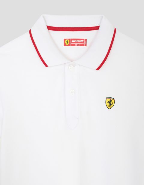 Scuderia Ferrari Online Store - Boys' cotton piquet polo shirt - Short Sleeve Polos