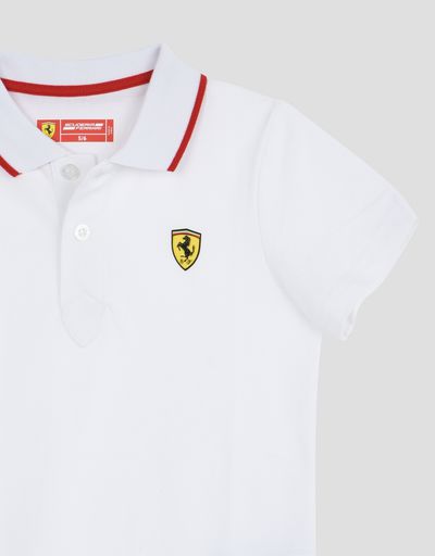 Scuderia Ferrari Online Store - Children's cotton piquet polo shirt - Short Sleeve Polos
