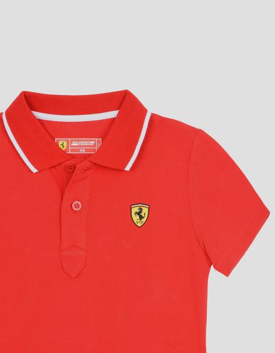 Scuderia Ferrari Online Store - Children's cotton piquet polo shirt - Short Sleeve Polos