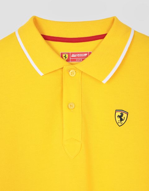 Scuderia Ferrari Online Store - Boys’ polo shirt in cotton piquet - Short Sleeve Polos