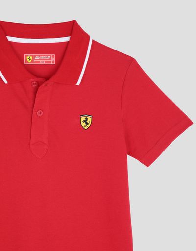 Scuderia Ferrari Online Store - Boys’ polo shirt in cotton piquet - Short Sleeve Polos