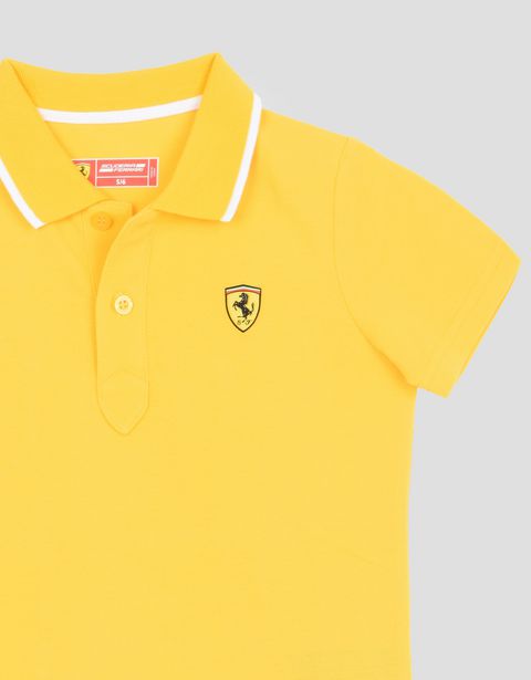 Scuderia Ferrari Online Store - Children's cotton piquet polo shirt - Short Sleeve Polos