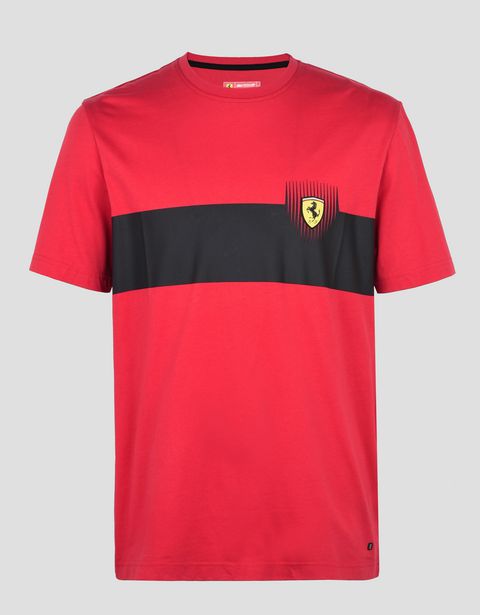 Scuderia Ferrari Online Store - Men’s cotton T-shirt with print - Short Sleeve T-Shirts