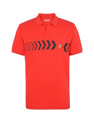 Scuderia Ferrari Online Store - Men's piquet cotton polo shirt - Short Sleeve Polos