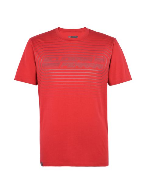 Scuderia Ferrari Online Store - Men's jersey T-shirt with rubberized print - Short Sleeve T-Shirts