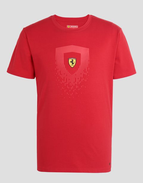 Scuderia Ferrari Online Store - Men’s cotton T-shirt with print - Short Sleeve T-Shirts