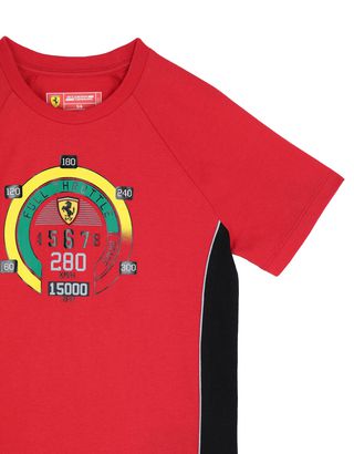 Scuderia Ferrari Online Store - Children's cotton T-shirt with speedometer print - Short Sleeve T-Shirts