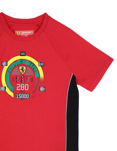 Scuderia Ferrari Online Store - Children's cotton T-shirt with speedometer print - Short Sleeve T-Shirts