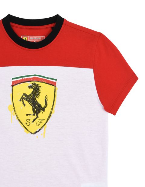 Scuderia Ferrari Online Store - Children’s cotton T-shirt with Shield - Short Sleeve T-Shirts