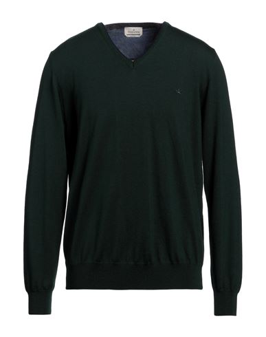 Man Sweater Dark green Size 46 Virgin Wool