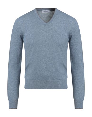 Gran Sasso Man Sweater Light Blue Size 34 Virgin Wool, Cashmere, Viscose, Polyester, Polyurethane In Blue