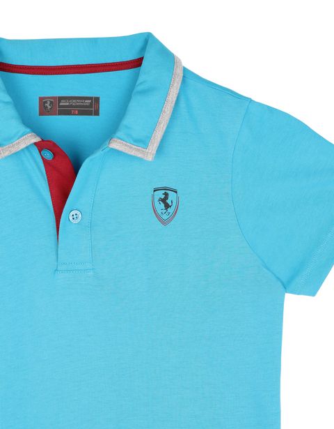 Scuderia Ferrari Online Store - Boys' cotton jersey polo shirt - Short Sleeve Polos