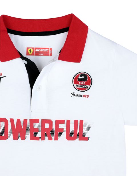 Scuderia Ferrari Online Store - Boys’ jersey polo shirt with prints and patch - Short Sleeve Polos