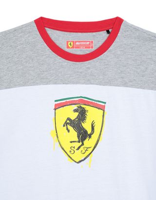 Scuderia Ferrari Online Store - Boys' cotton T-shirt with Shield - Short Sleeve T-Shirts