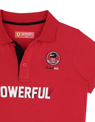 Scuderia Ferrari Online Store - Boys' jersey polo shirt with prints and patches - Short Sleeve Polos