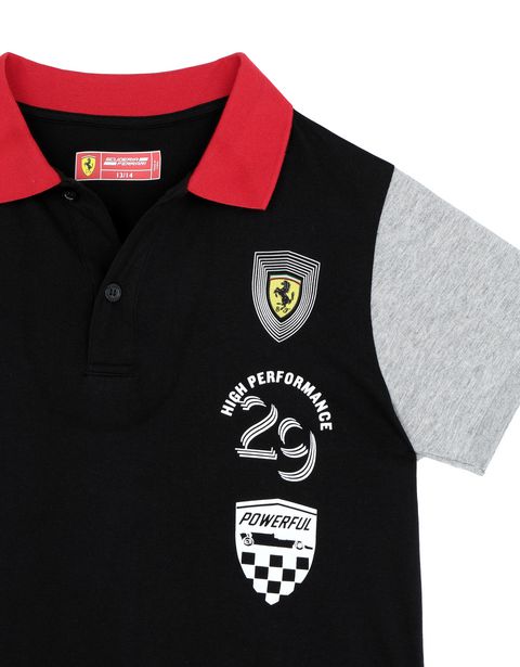 Scuderia Ferrari Online Store - Boys’ polo shirt in cotton jersey - Short Sleeve Polos