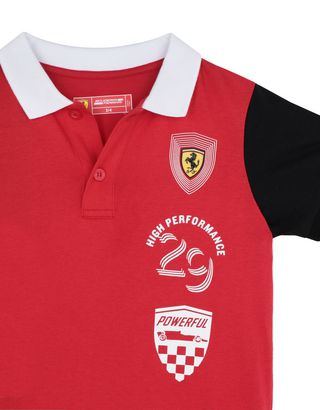 Scuderia Ferrari Online Store - Boys' cotton jersey polo shirt - Short Sleeve Polos