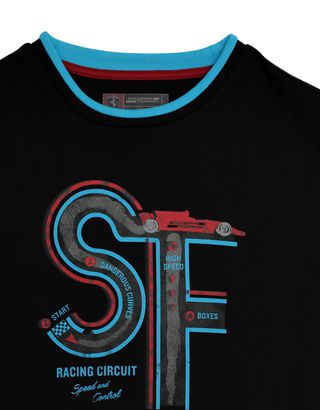 Scuderia Ferrari Online Store - Boys' T-shirt with racing circuit print - Short Sleeve T-Shirts