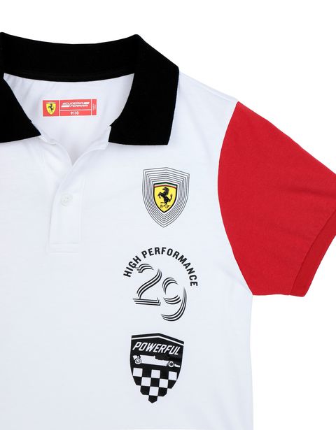 Scuderia Ferrari Online Store - Boys’ polo shirt in cotton jersey - Short Sleeve Polos