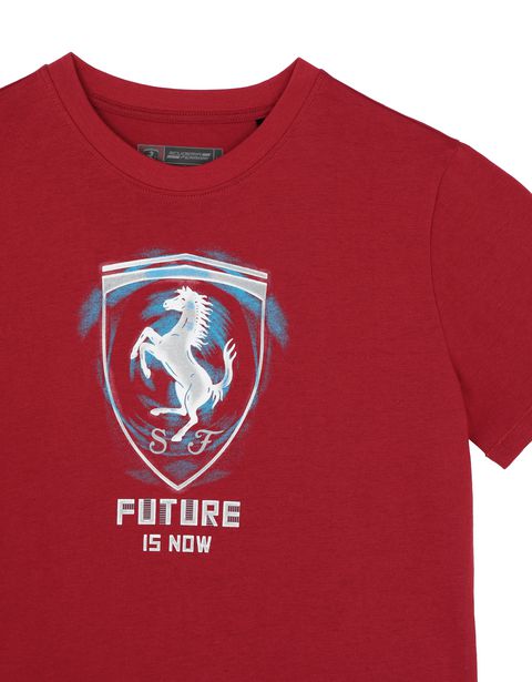 Scuderia Ferrari Online Store - "Future is now" boy's T-shirt - Short Sleeve T-Shirts