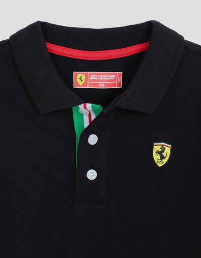Scuderia Ferrari Online Store - Kinder-Poloshirt mit Trikolore - Kurzärmelige Poloshirts