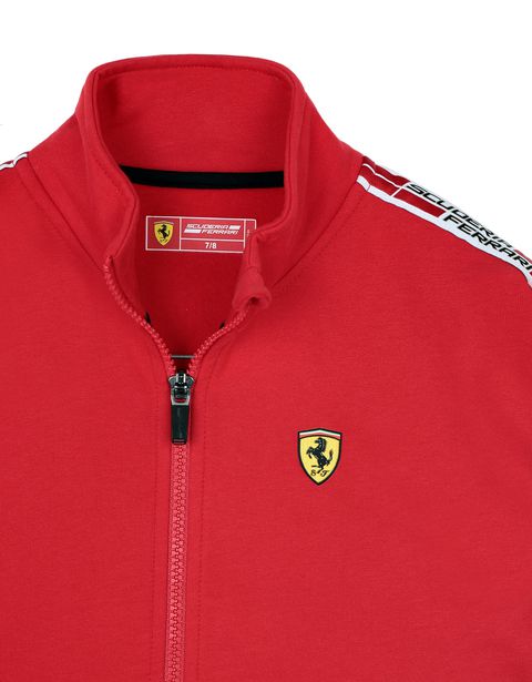 Scuderia Ferrari Online Store - Boys' cotton sweatshirt with <i>Icon Tape</i> - Zip Sweaters