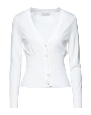 Alpha Studio Woman Cardigan White Size 2 Viscose, Nylon