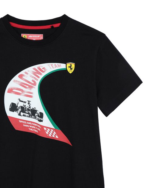Scuderia Ferrari Online Store - Boys' cotton T-shirt with vintage print - Short Sleeve T-Shirts