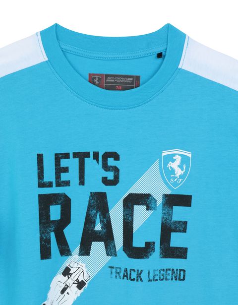 Scuderia Ferrari Online Store - Children’s T-shirt with ʺLet’s raceʺ slogan - Long Sleeve T-Shirts